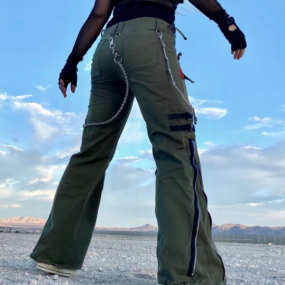 SOLD VTG TRIPP NYC Army Green Bondage Pants - Picture 6 of 10